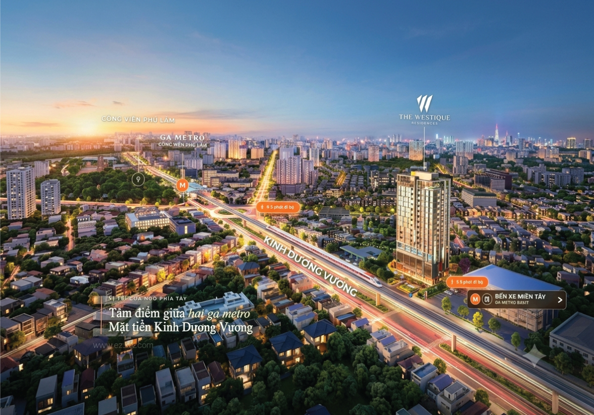 Vị trí đắc địa của dự án The Westique Residences tại 289 Kinh Dương Vương